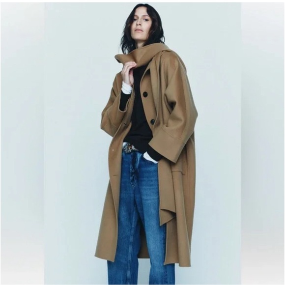 ZARA COAT DOUBLE SIDED WOOL ZW COLLECTION - Picture 2 of 7